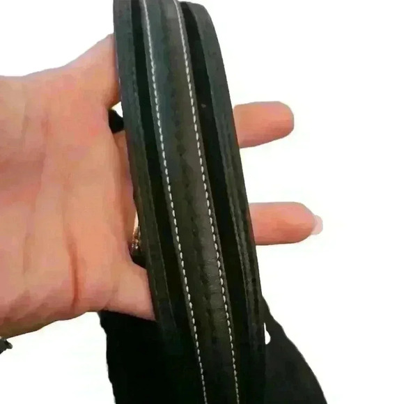 Coach Vintage Y2K Black Quilted Signature Rabbit Fur Trimmed Shoulder Bag - Picture 9 of 13